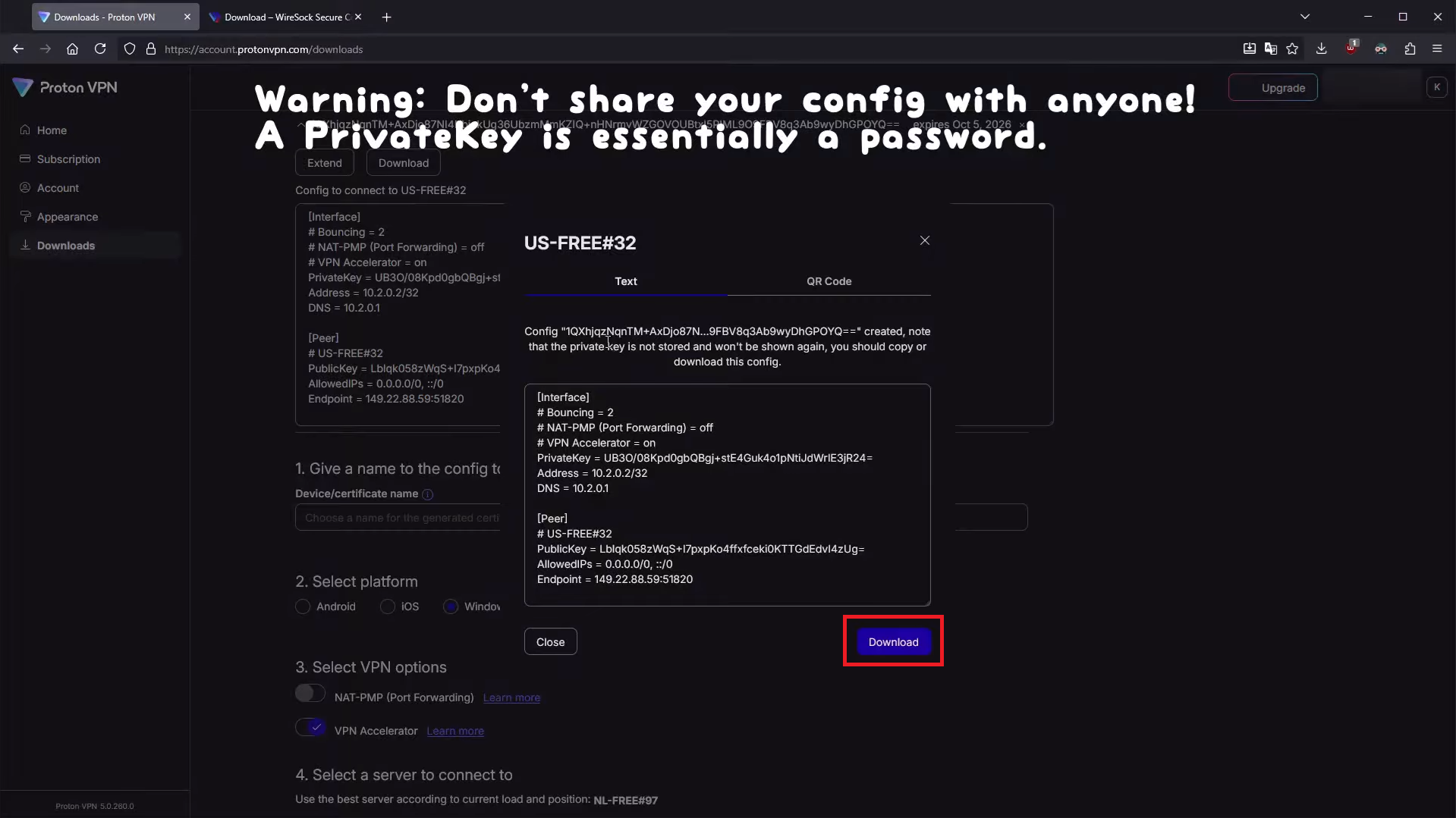 proton vpn config